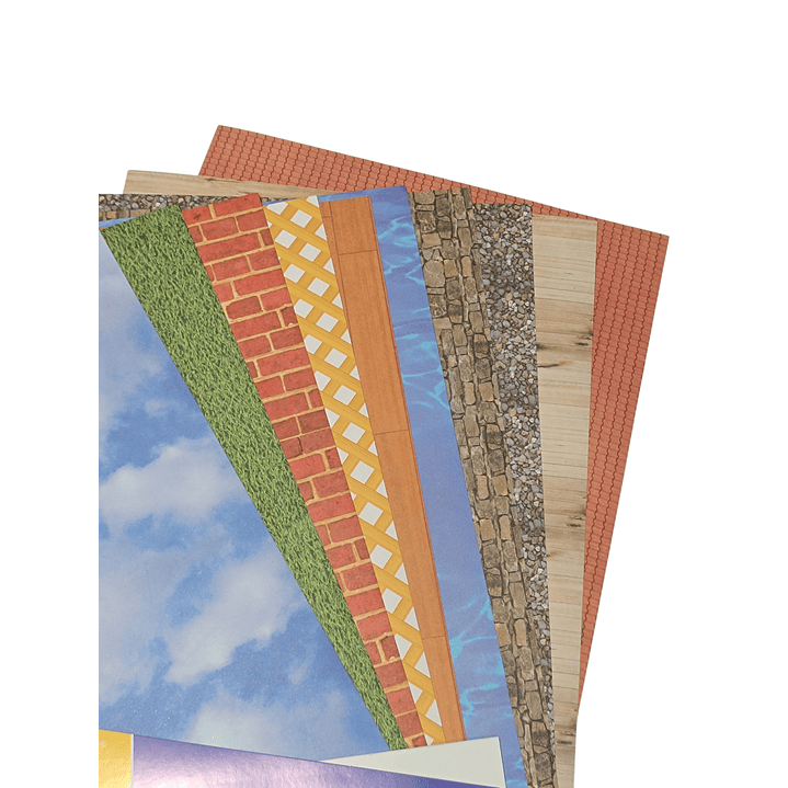 Pack 10 Papeles Diseño Para Maqueta Adhesivo 3