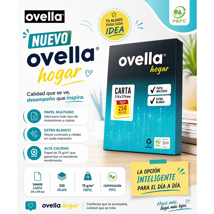 Resma Tamaño Carta Ovella 250Hjs. 2