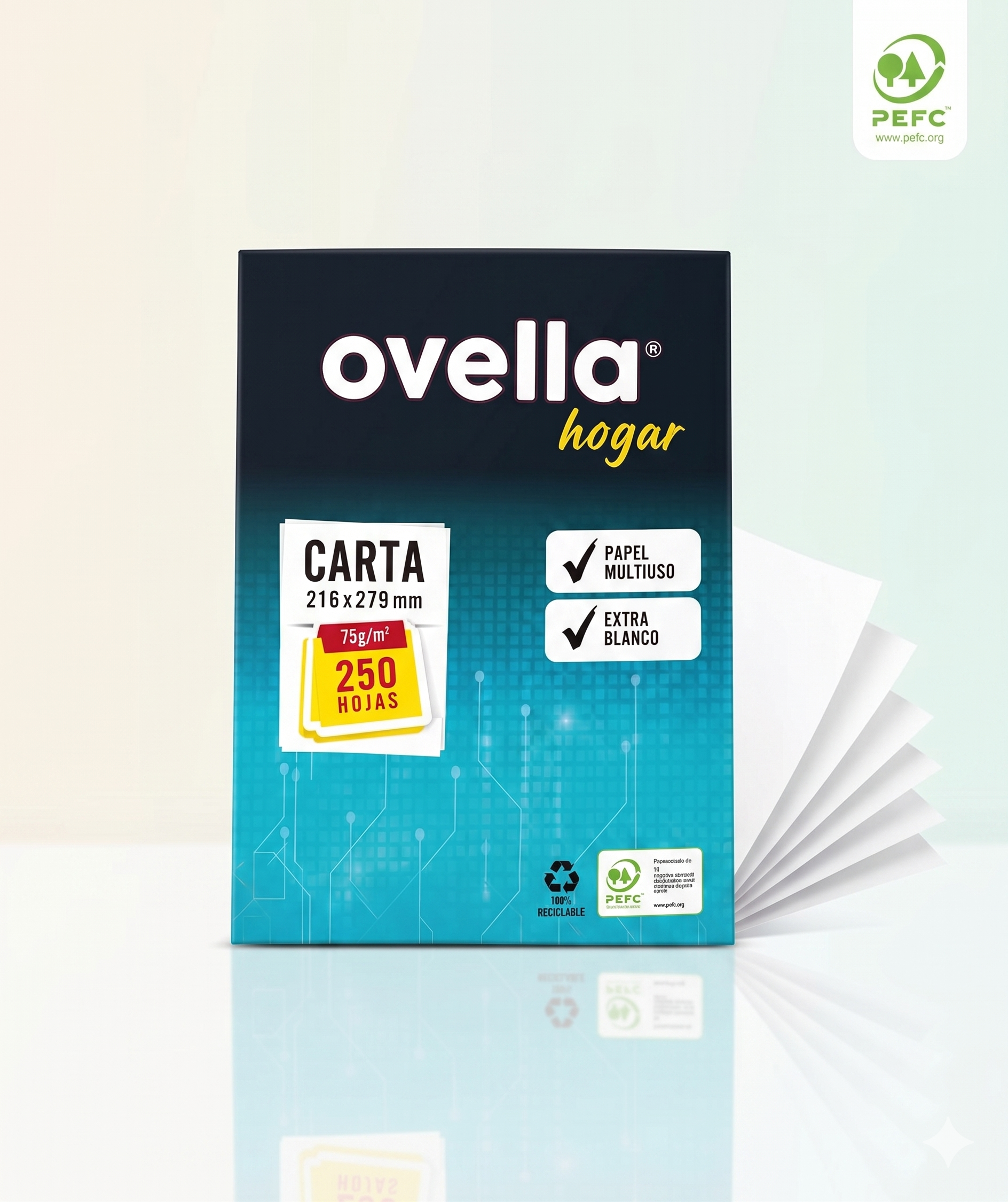 Resma Tamaño Carta Ovella 250Hjs.