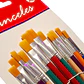 Set 12 Pinceles Plano Varios Tamaños Mango Plastico - Miniatura 4