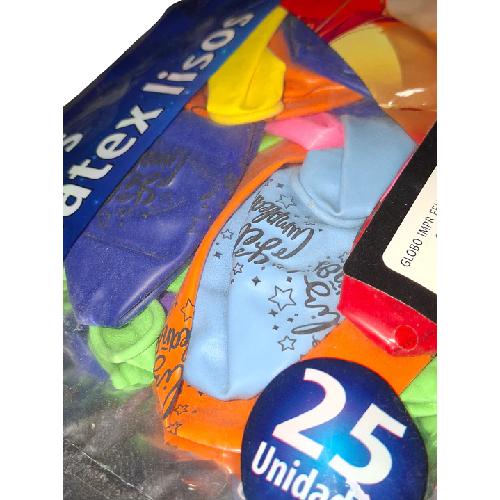Globo N°12 Feliz Cumpleaños 25und. Colores Glam 3