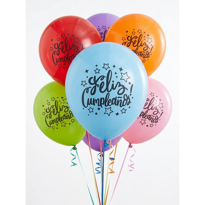 Globo N°12 Feliz Cumpleaños 25und. Colores Glam 1