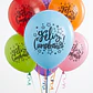 Globo N°12 Feliz Cumpleaños 25und. Colores Glam - Miniatura 1