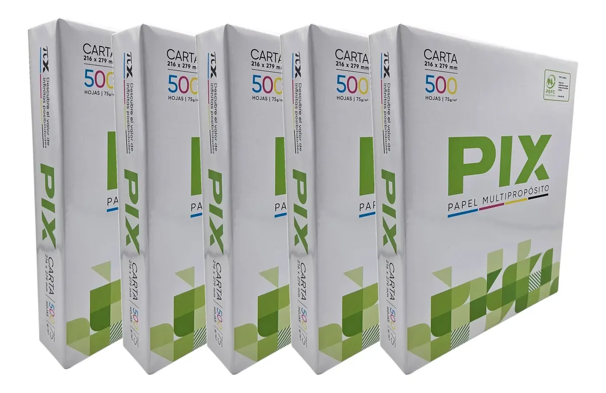 Pack 5 Resmas tamaño Carta Pix 75g