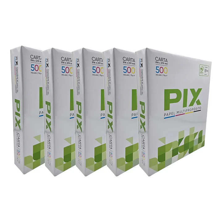 Pack 5 Resmas tamaño Carta Pix 75g 1