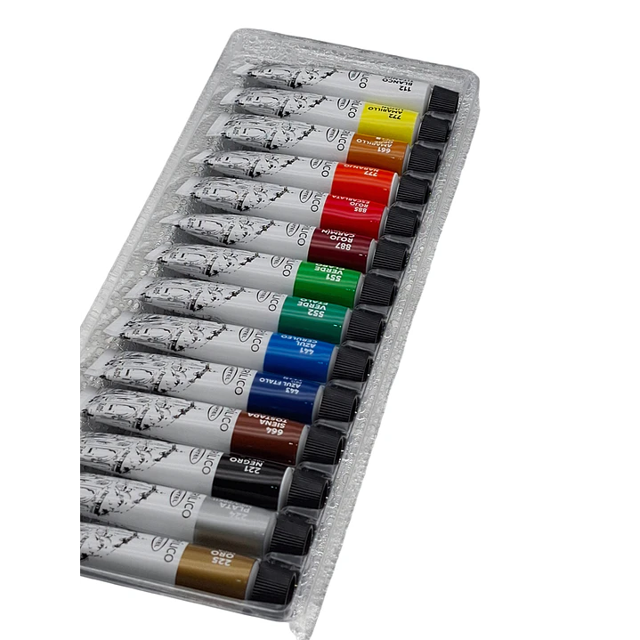 Set Acrílicos 12 Colores 12ml + 2 Colores Metalizados Artel 3