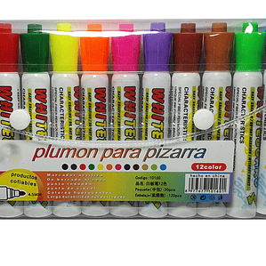 Set Plumon De Pizarra Colores 12 Unidades