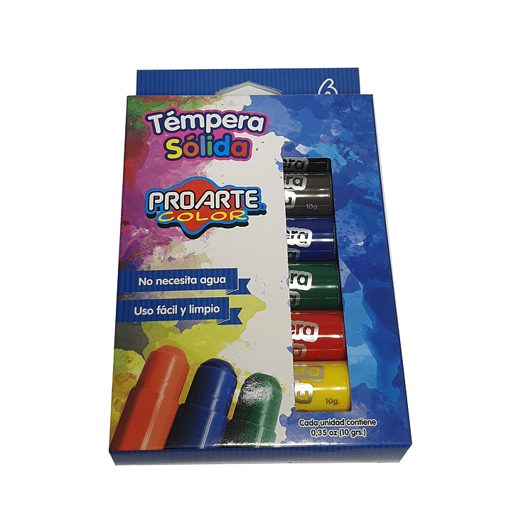 Tempera Solida Proarte 6 Colores 1