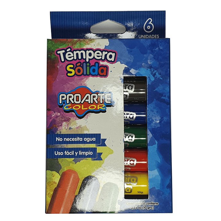 Tempera Solida Proarte 6 Colores 2