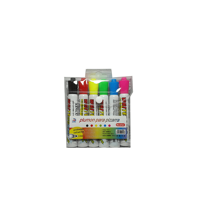 Set Plumón De Pizarra Colores 6 Unidades 1