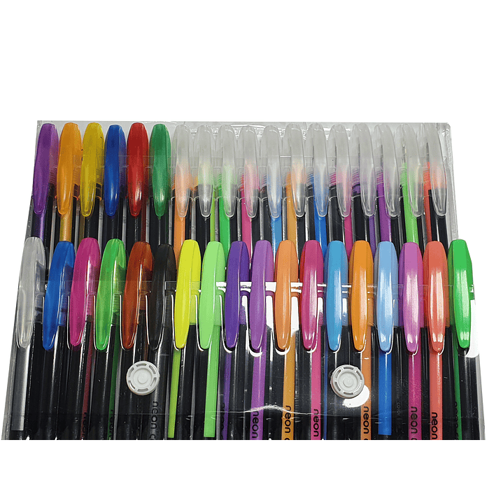 Set 36 Lapices Tinta Gel Colores Fluor 1
