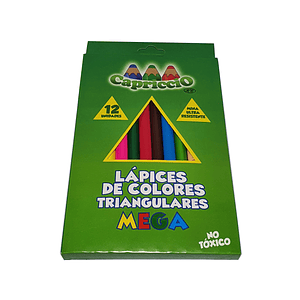 Lápices De Colores Madera 12 Colores Jumbo - Mega