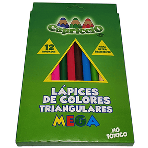 Lápices De Colores Madera 12 Colores Jumbo - Mega