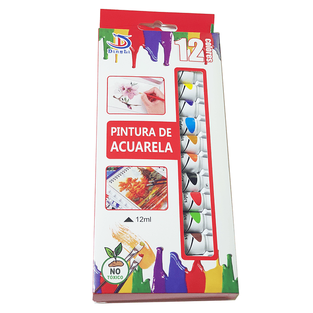 Pintura de acuarela 12 colores