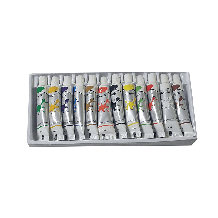 Pintura Acrílica 12 colores Dingli 3
