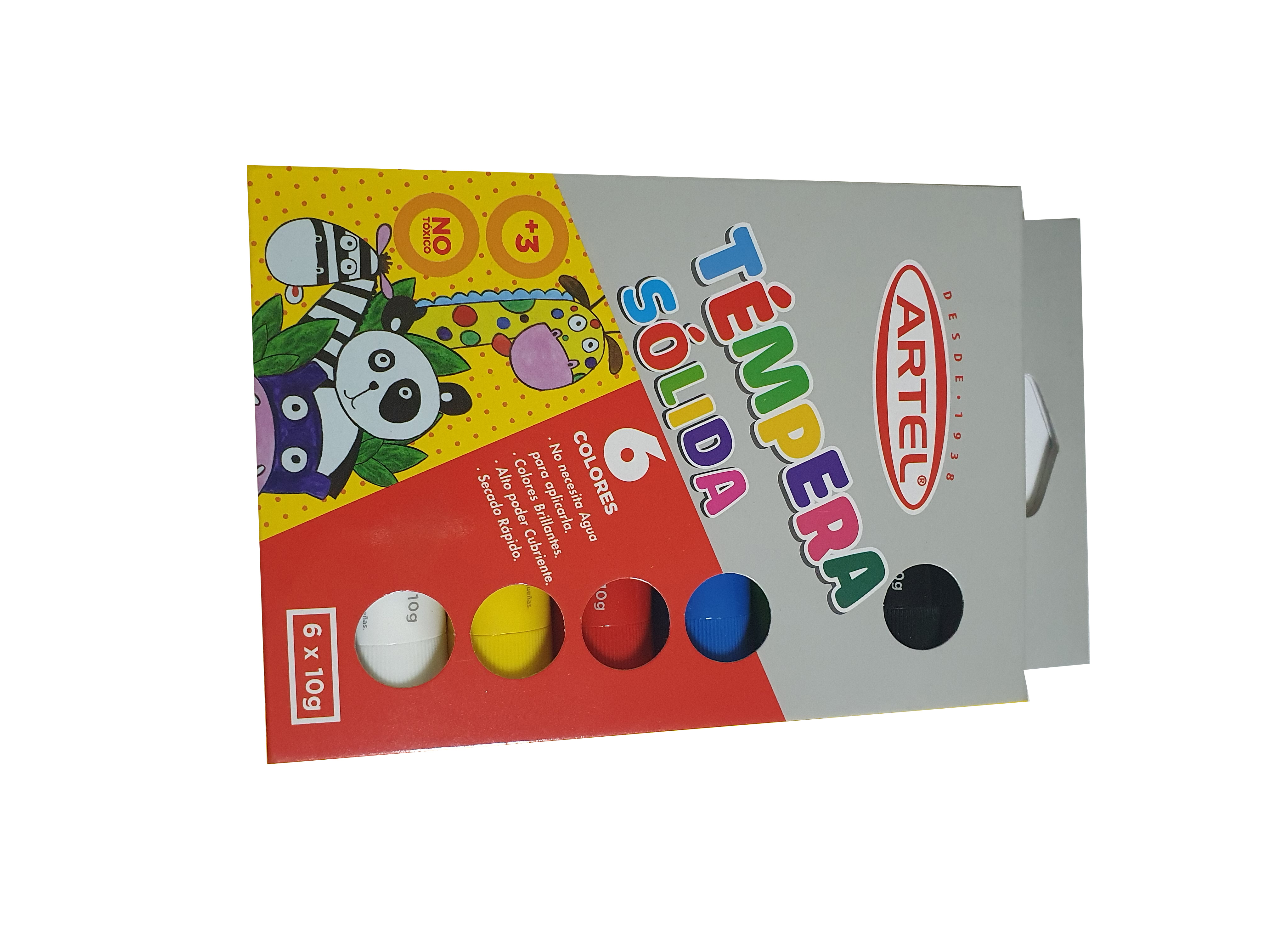 TEMPERA SOLIDA 6 COLORES FLUORESCENTE