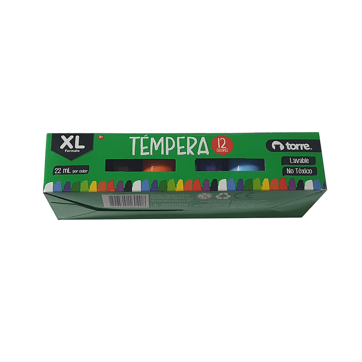 Tempera torre XL 12 colores lavable 1