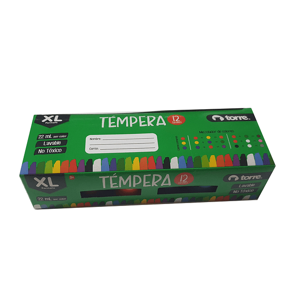 Tempera torre XL 12 colores lavable