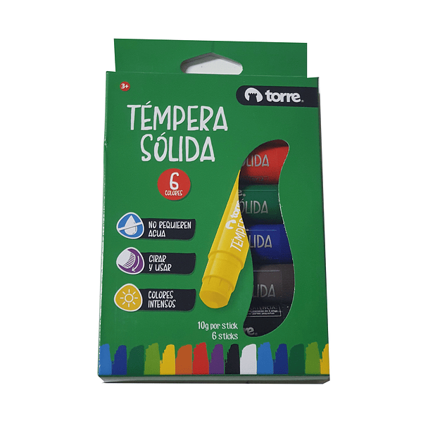 Tempera solida Torre 6 unidades