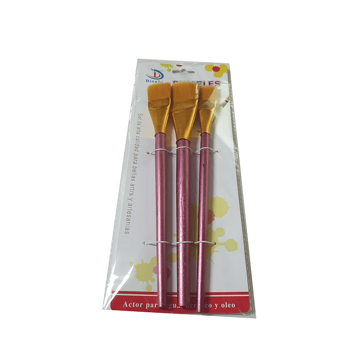 set 3 pinceles planos grandes 1