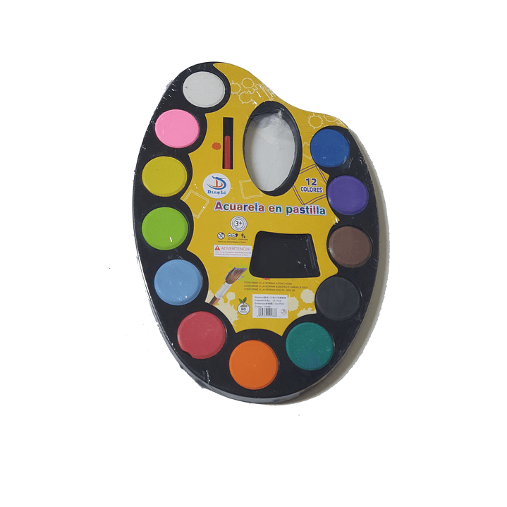 Set acuarela 12 colores + Pincel - Económico 1