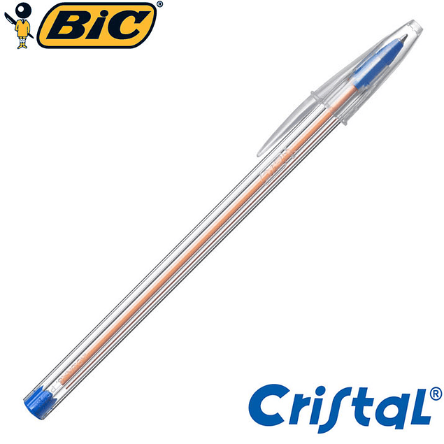 Lápiz Bic Cristal Azul Punta Fina