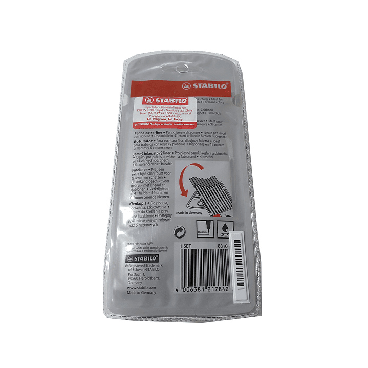 Tira línea stabilo 10 colores 3