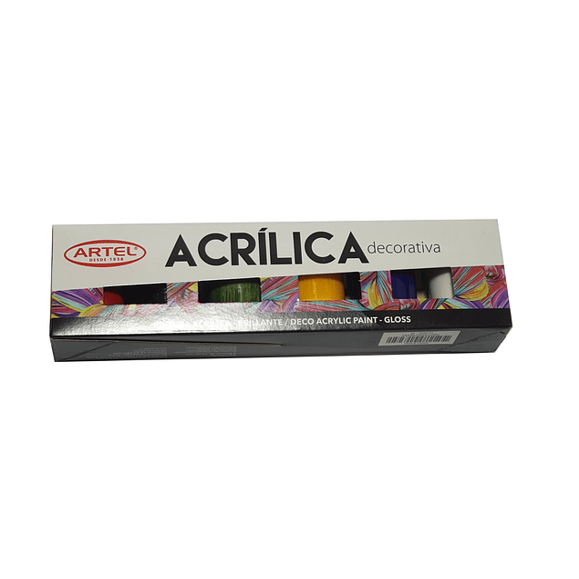 Pintura acrilica brillante artel 6 colores