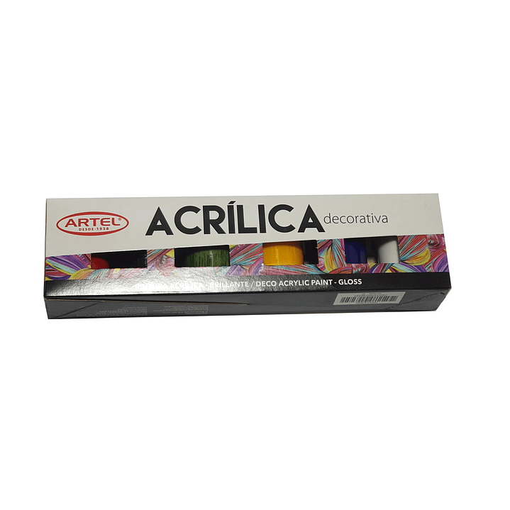 Pintura acrilica brillante artel 6 colores 1