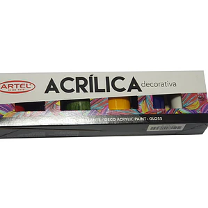 Pintura acrilica brillante artel 6 colores