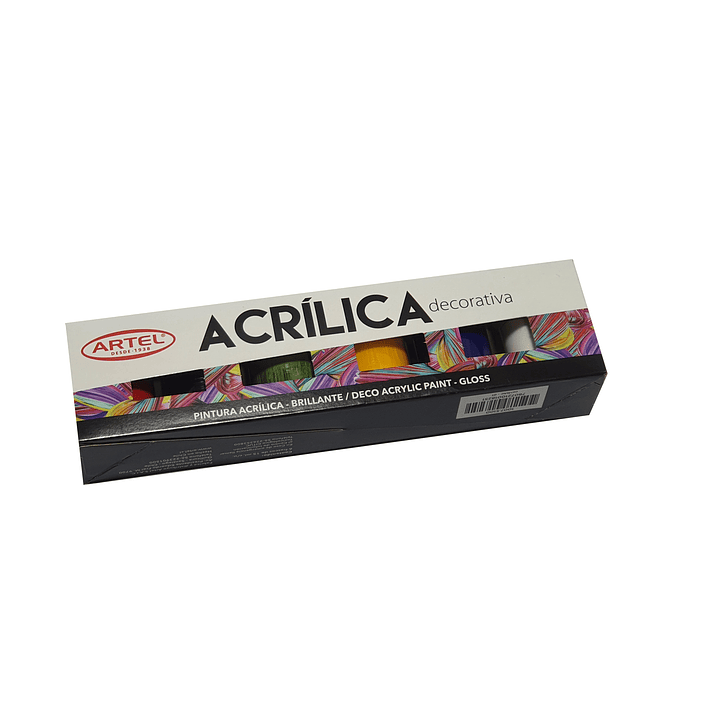 Pintura acrilica brillante artel 6 colores 2