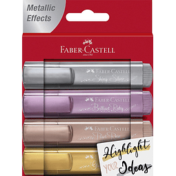 Destacadores Metálicos 4 colores Faber Castell