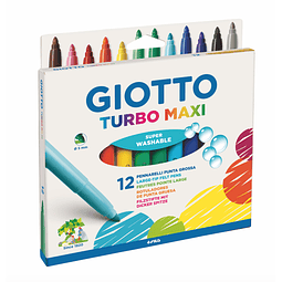 Plumones 12 Colores Turbo Maxi Giotto