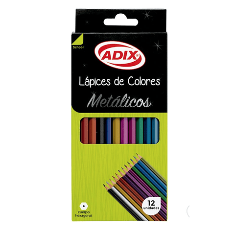 Lápices 12 colores metálicos Adix