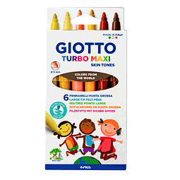 Plumones 6 colores Skins Maxi Giotto