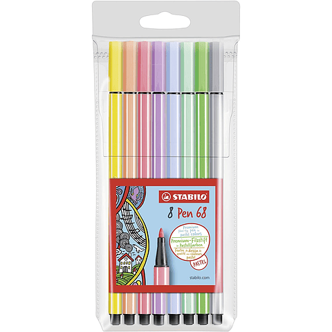 Set Stabilo Pen 68 8 Colores Pastel