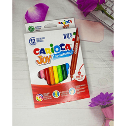 Plumón 12 colores Scripto Carioca Joy