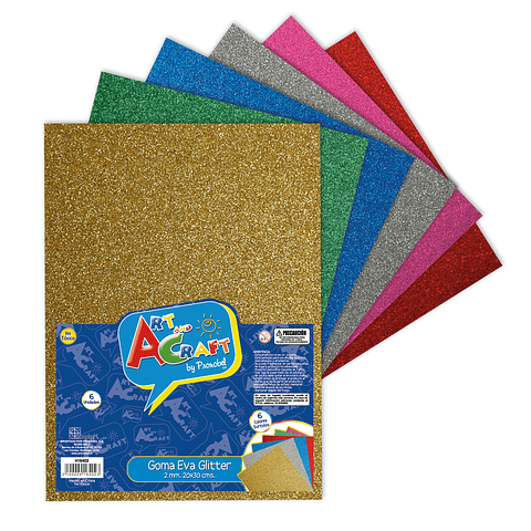 Sobre Goma Eva Glitter 6 Colores Art&Craft