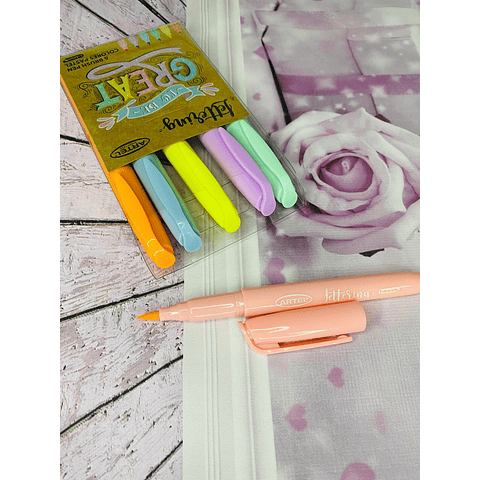 Brush Pen 6 Colores Pastel Artel