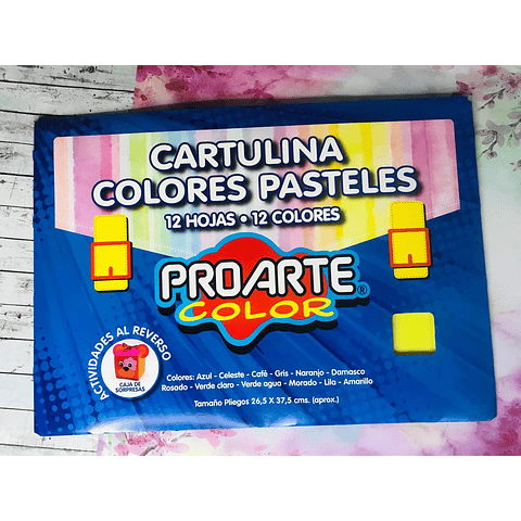 Sobre de Cartulinas 12 Colores Pasteles