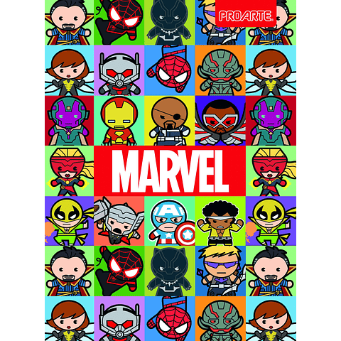 Cuaderno Triple 150 Hojas Marvel Kawaii Proarte