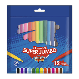 Plumon 12 Colores Super Jumbo Proarte