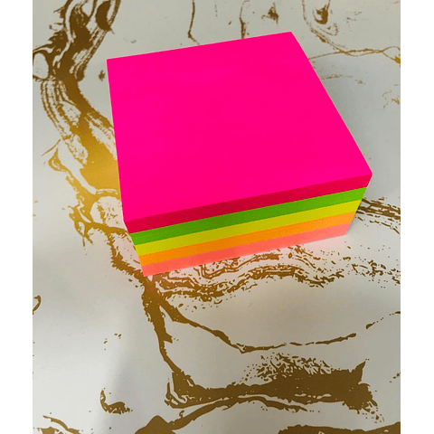 Cubo de Notas Adhesivas 100x100mm 5 Colores Neon Kores