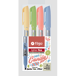 Destacador Fino 4 Colores Candy Filgo