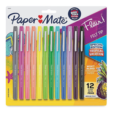 Flair 12 Colores Tropical Papermate