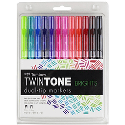 Twintone Dual 12 Colores Brights Tombow