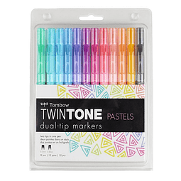 Twintone Dual 12 Colores Pastel Tombow