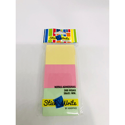 Notas Adhesivas 38x51mm 3 Colores Stick&Write
