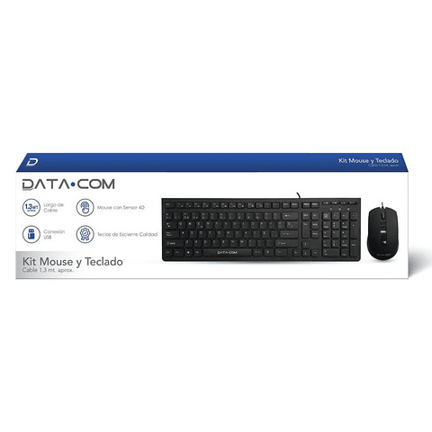 Kit Teclado y Mouse USB Negro Datacom