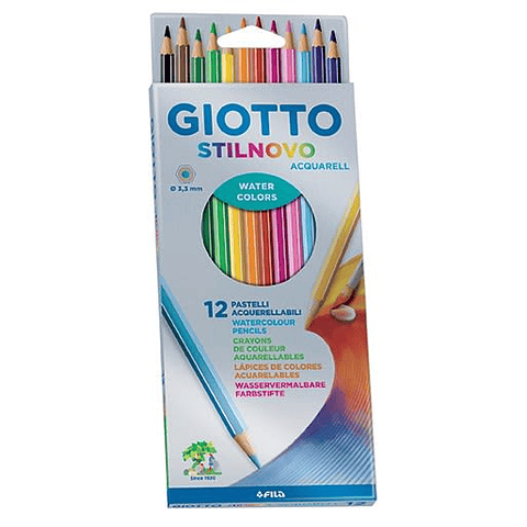 Lapiz 12 Colores Acquarell Giotto.